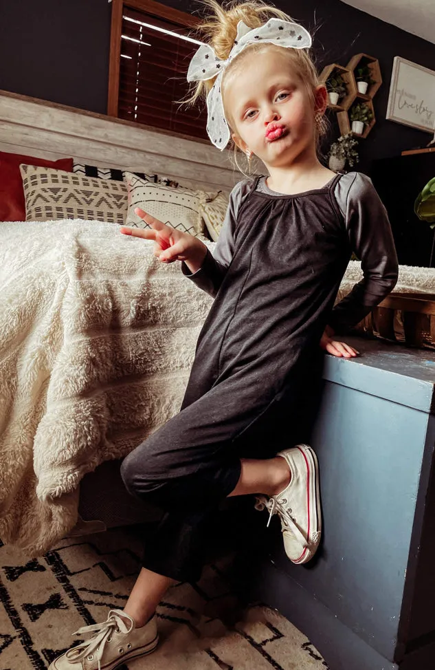 1 size left! 2/3yr  ~ L/S Cap Sleeve Top ~ Charcoal