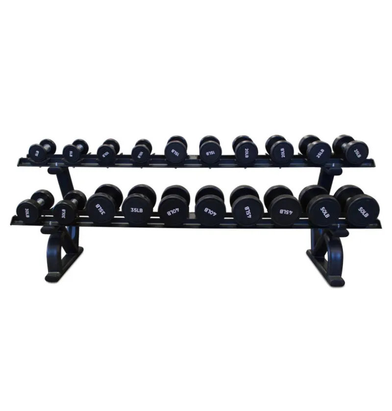 2 Tier Dumbbell Rack with Saddles PL7337 (holds 5-50lb round dumbbells)