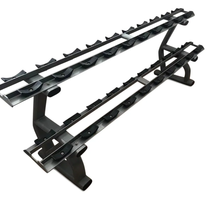 2 Tier Dumbbell Rack with Saddles PL7337 (holds 5-50lb round dumbbells)