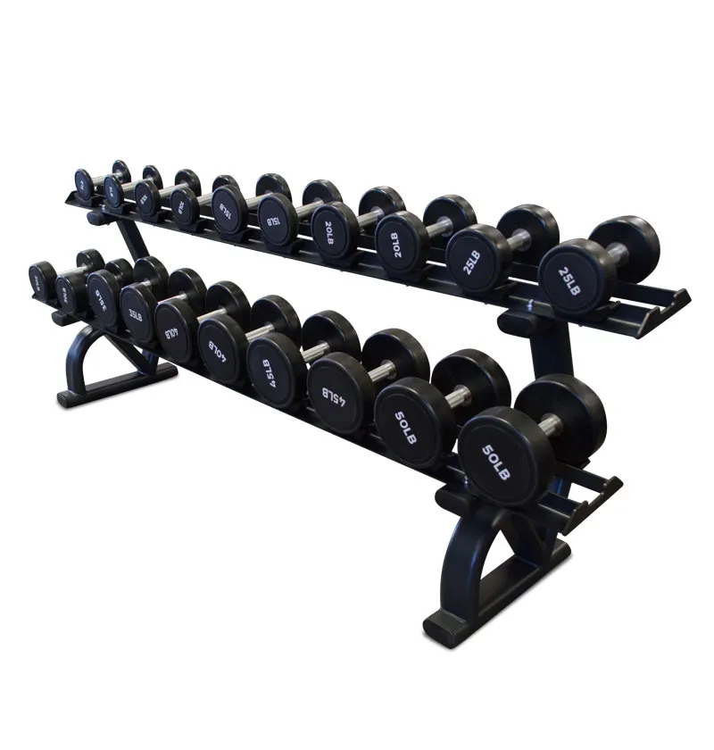2 Tier Dumbbell Rack with Saddles PL7337 (holds 5-50lb round dumbbells)