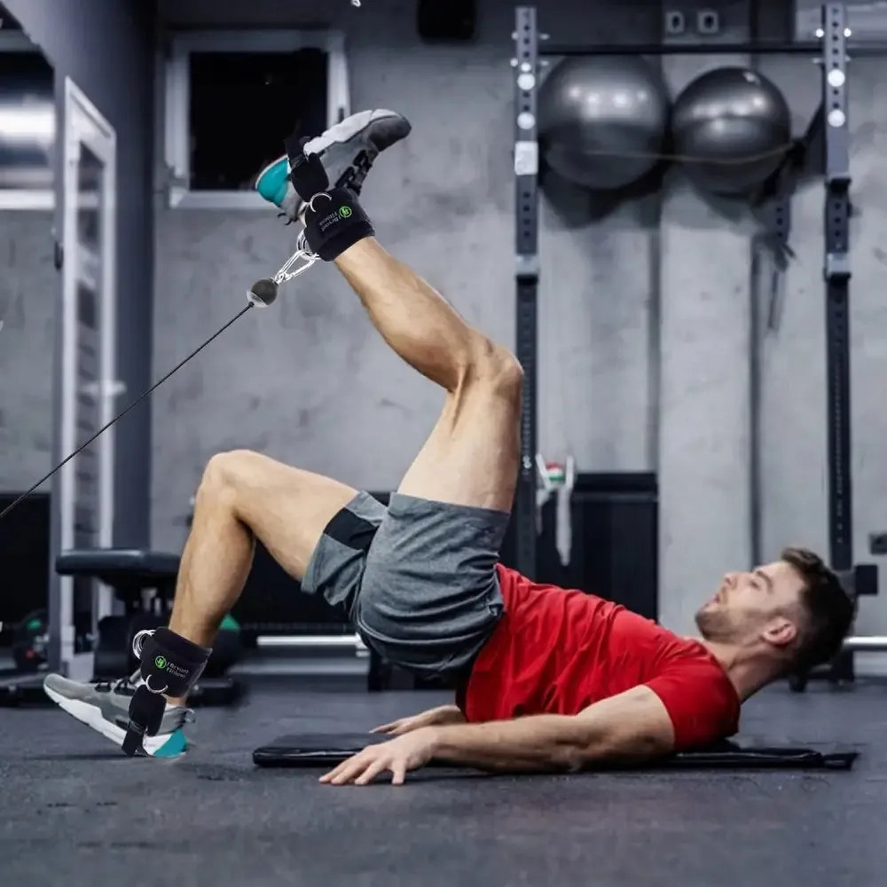4 D-rings Adjustable Ankle Straps for Cable Machines