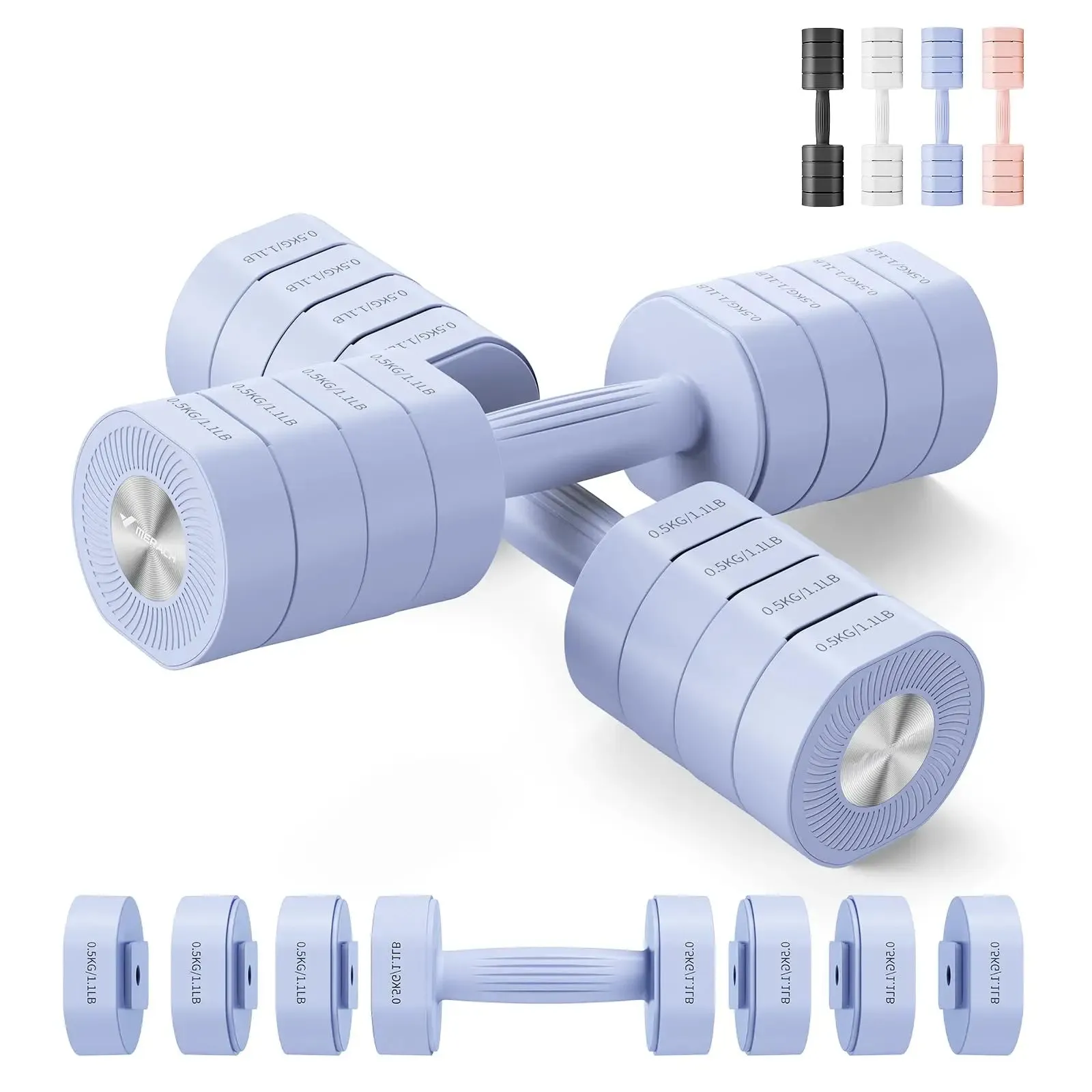 Adjustable Dumbbells for Women at Home | 4-in-1 Set w/ Non-Slip Grip  MERACH