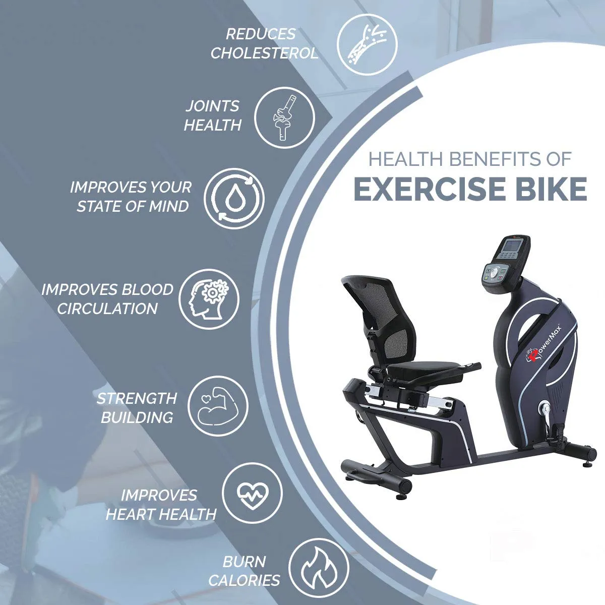 BR-900 Magnetic Recumbent Bike for Home Fitness