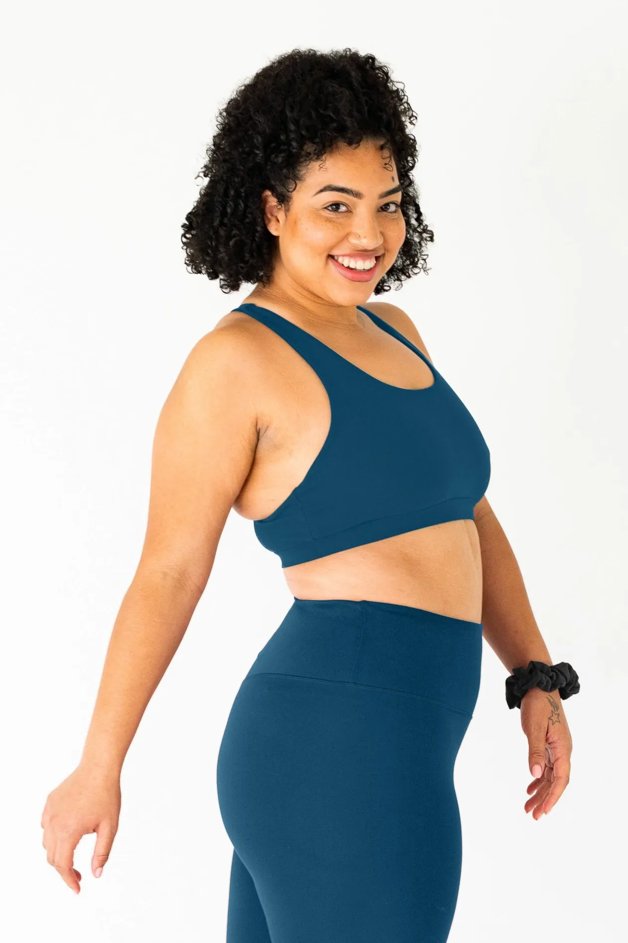 Crossed Back Bra | Teal