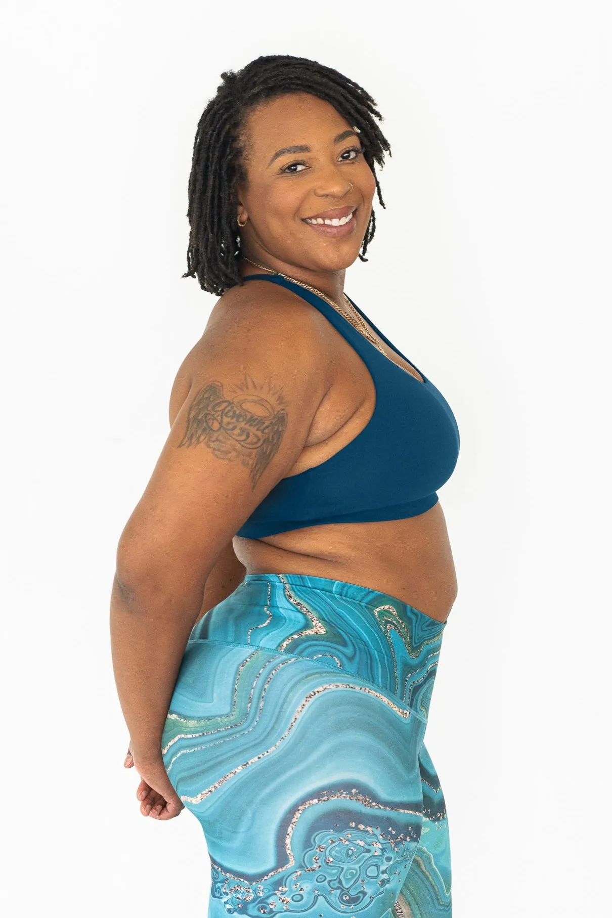 Crossed Back Bra | Teal