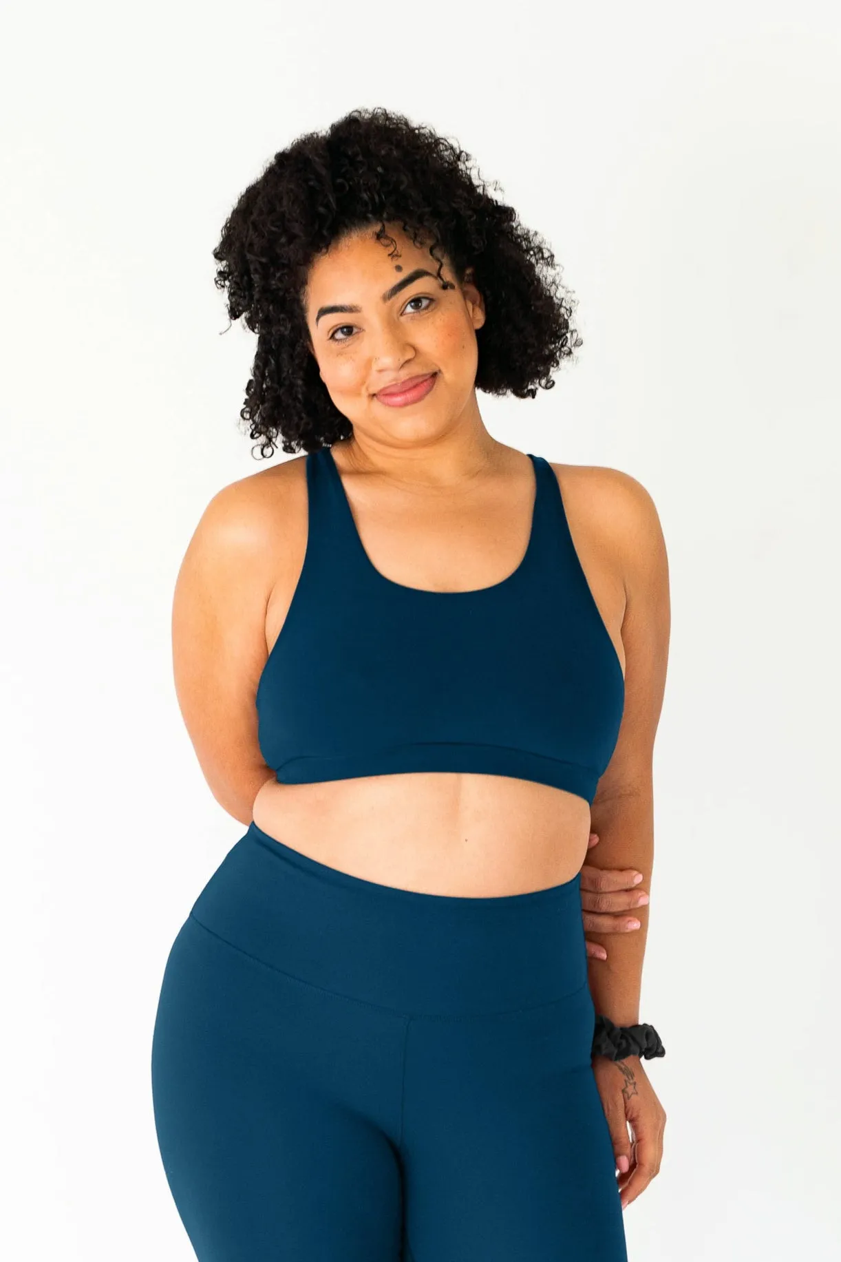 Crossed Back Bra | Teal