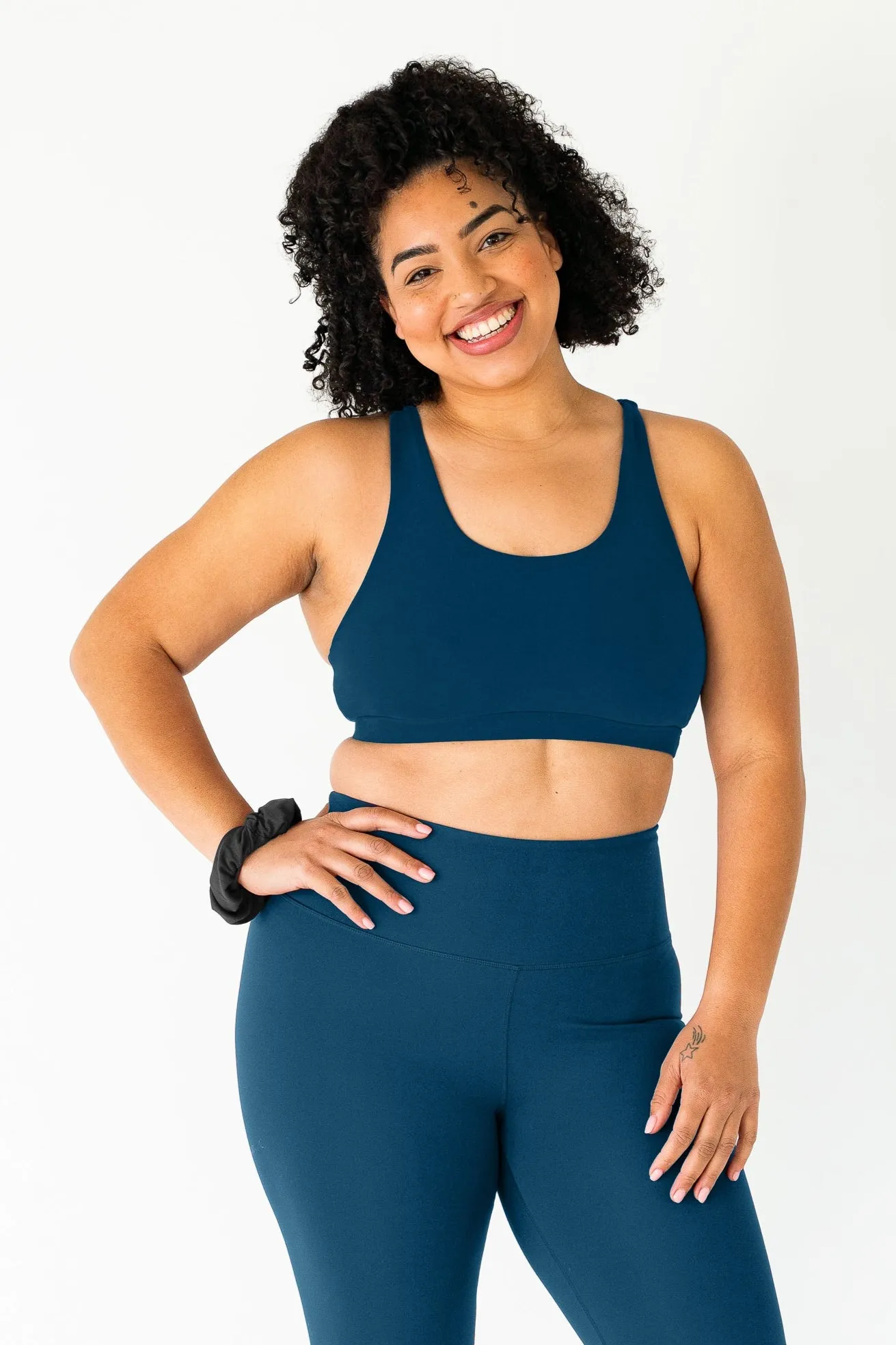 Crossed Back Bra | Teal