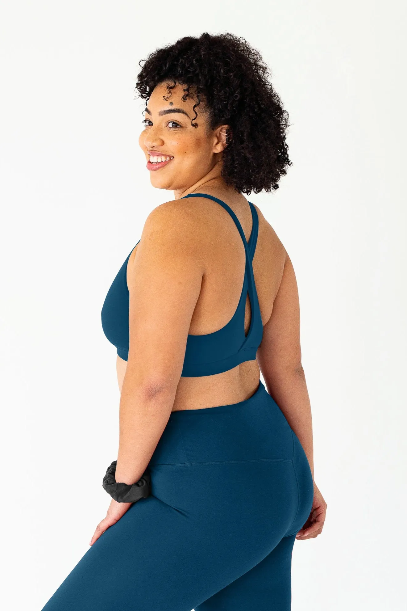 Crossed Back Bra | Teal