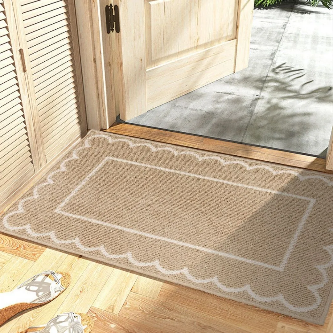 Door Mat Non Slip Beige Frame