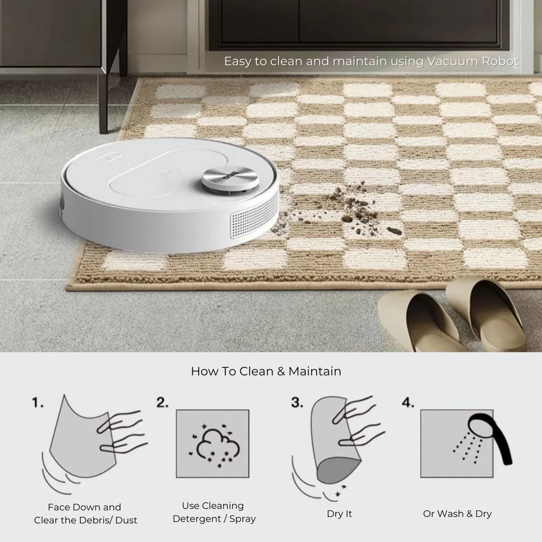 Door Mat Non Slip Beige Frame
