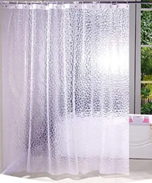 Kuber Industries Shower Curtain & Bathmat Set | Non-Slip Bath mats for Bathroom | Easy-Slide Curtains | Polyester Curtain or Bathmat for Bath Décor | XTL454-3T | 6 Pcs Set | Multicolor