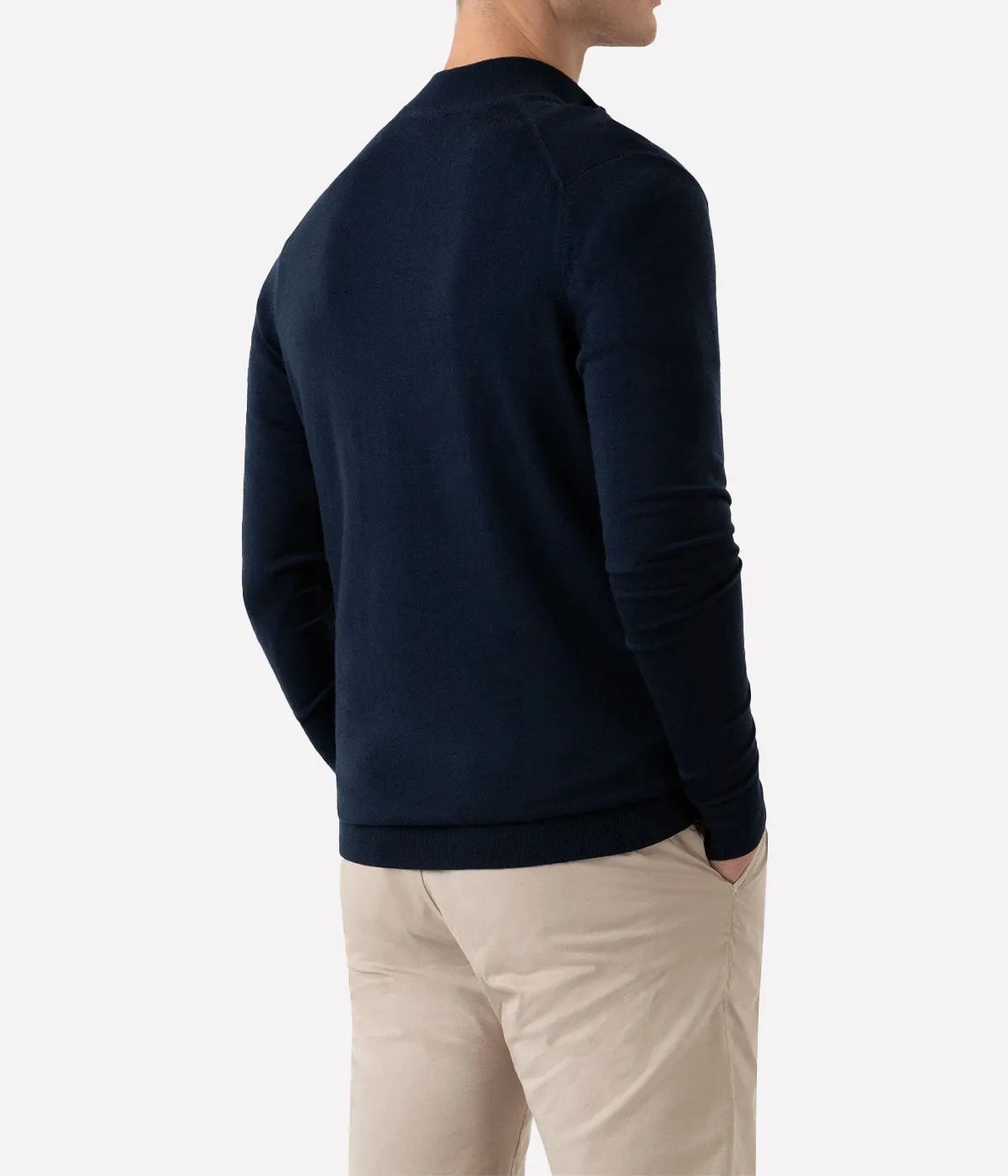 Merino Half Zip in Navy Blue
