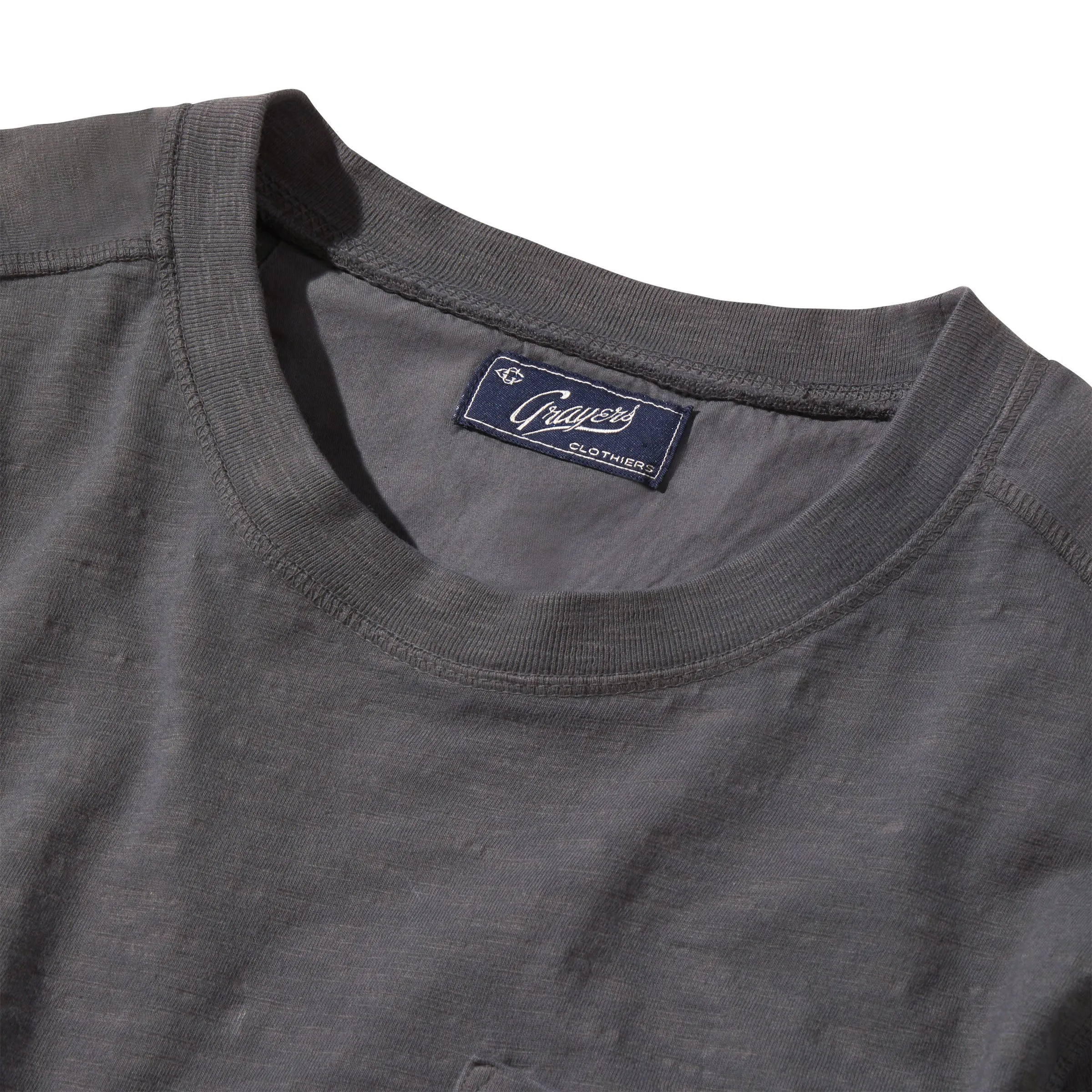 New Cooper Garment Dyed Pocket Tee - Gargoyle
