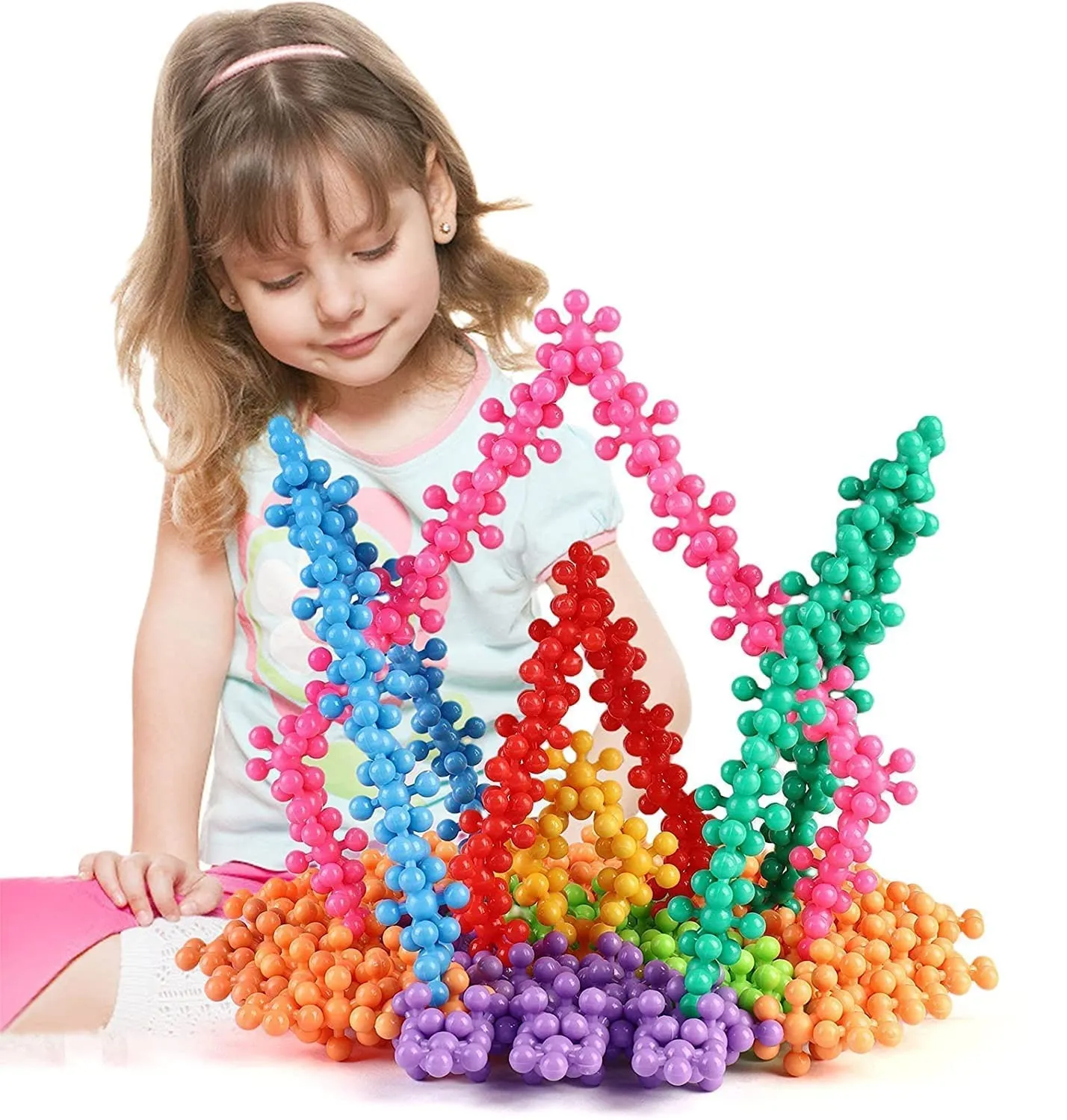 Nirvikalp Enterprise Star Links Interlocking Blocks Educational, Construction Blocks for Kids, Colorful Star Building Blocks Toys for Kids Boys Girls Multicolor(Small, 100 Pcs)
