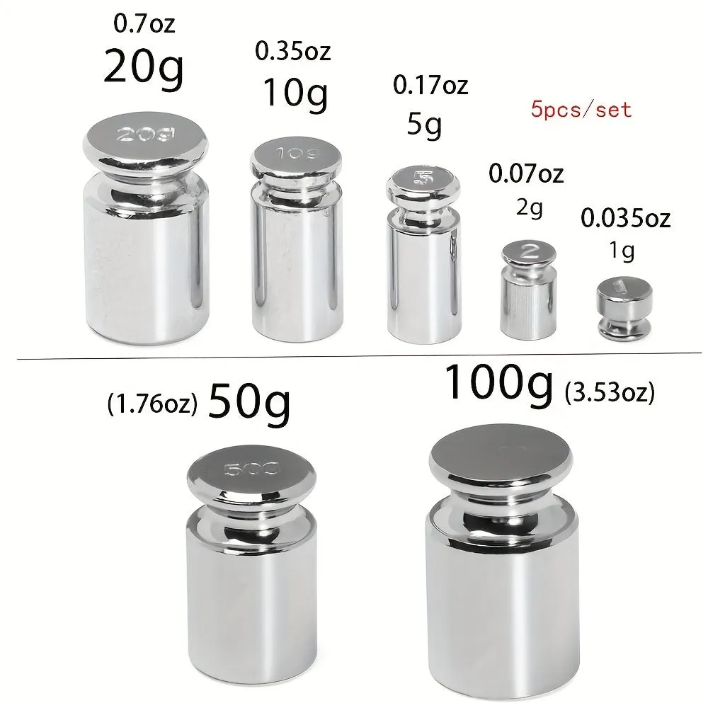 Precision Chrome Plating Calibration Weights Set  1g to 100g