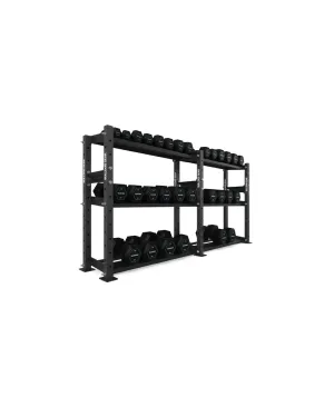 The Bulldog Gear - Hex Dumbbells 2.0 680kg Set (2.5kg to 40kg)   Storage System - 229cm